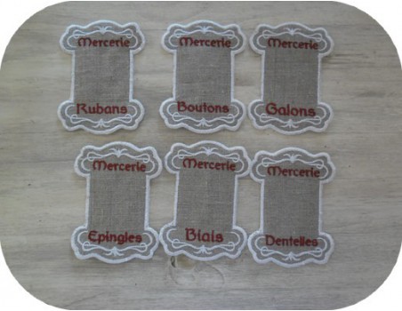 Motif de broderie cartonnette mercerie bouton