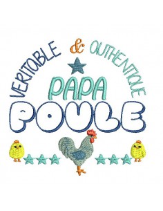 Motif de broderie machine papa poule