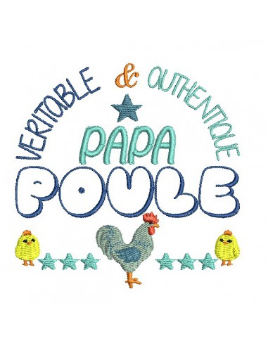 Motif de broderie machine papa poule