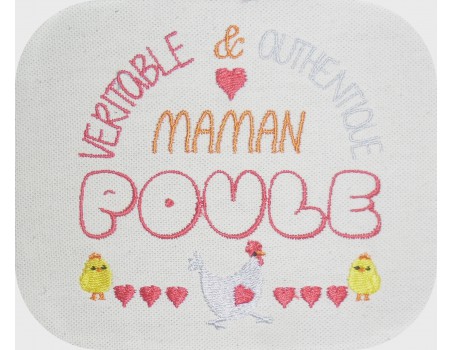 Motif de broderie machine maman poule