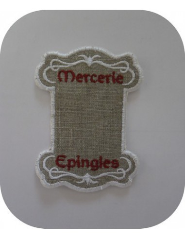 Motif de broderie cartonnette mercerie epingle