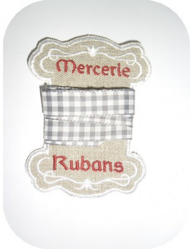 Motif de broderie cartonnette mercerie ruban