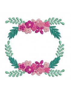 Embroidery design oval frame