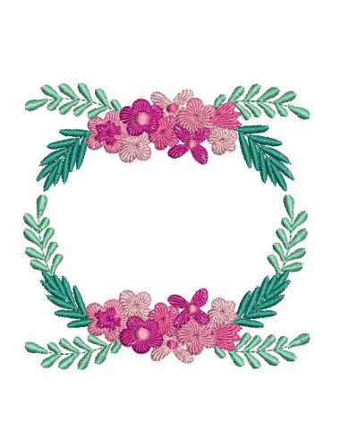 Embroidery design oval frame