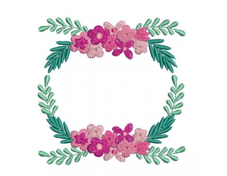 Embroidery design oval frame