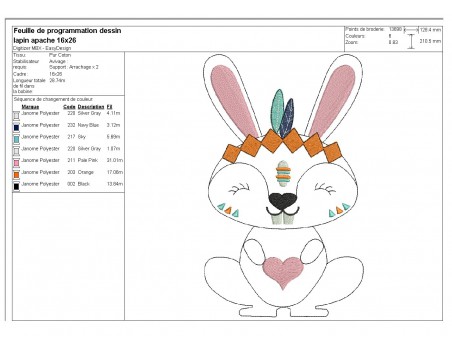 Instant download machine embroidery  apache fox