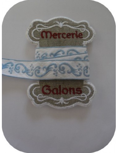 Motif de broderie cartonnette mercerie  galon