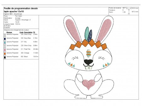 Instant download machine embroidery  apache fox