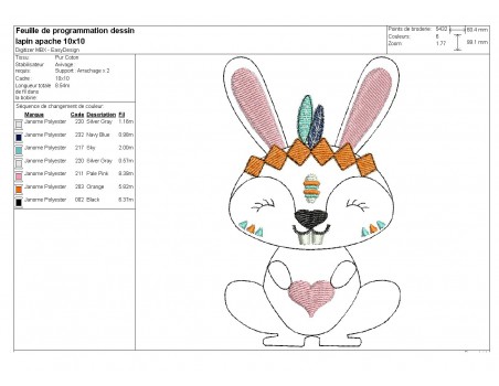 Instant download machine embroidery  apache fox