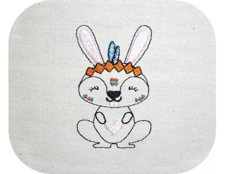 Motif de broderie machine petit lapin apache