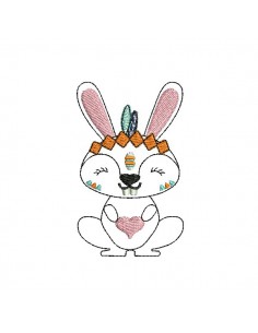 Motif de broderie machine petit lapin apache