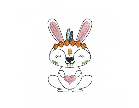 Motif de broderie machine petit lapin apache