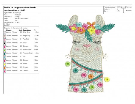 Instant download machine embroidery lama