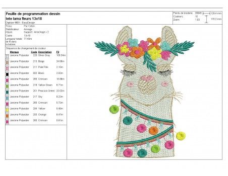 Instant download machine embroidery lama