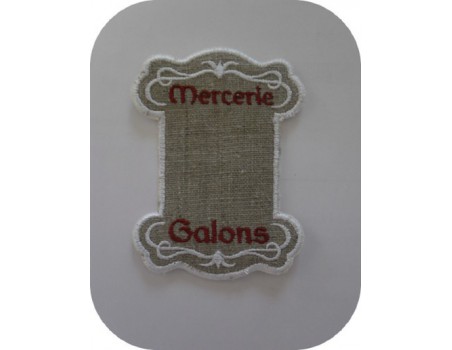 Motif de broderie cartonnette mercerie  galon