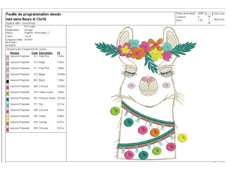 Instant download machine embroidery lama