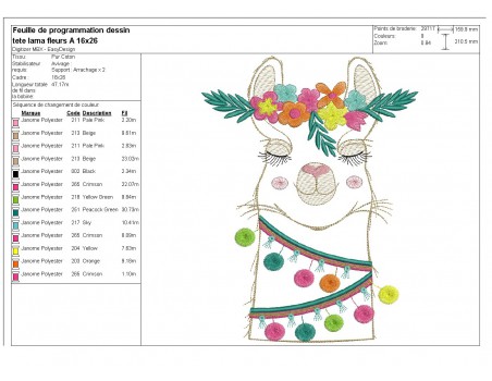 Instant download machine embroidery lama