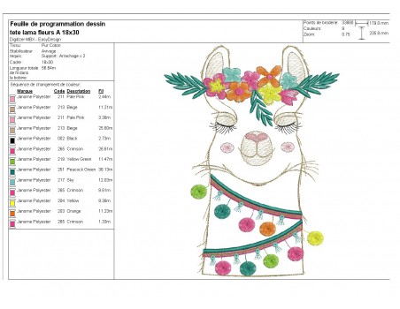 Instant download machine embroidery lama