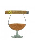 Motif de broderie machine cognac et cigare