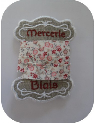 Motif de broderie cartonnette mercerie biais