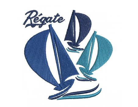 Instant download machine embroidery sailboat