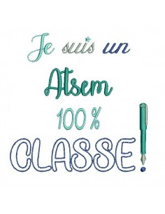 Motif de broderie  un atsem classe