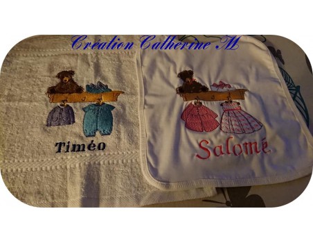 Motif de broderie machine linge fille