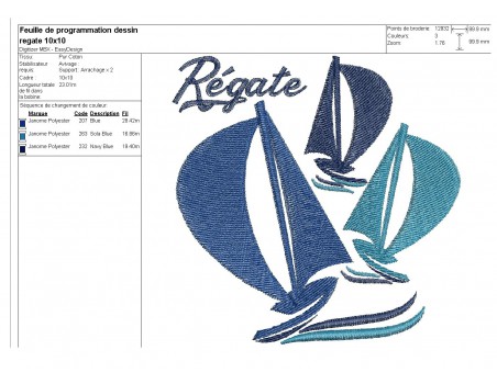 Instant download machine embroidery sailboat