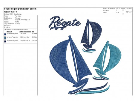 Instant download machine embroidery sailboat