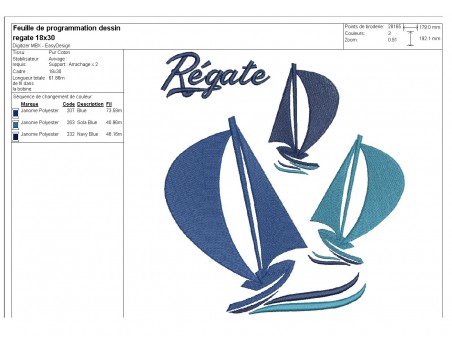 Instant download machine embroidery sailboat