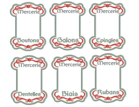 Motif de broderie pack  cartonnettes mercerie