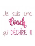 Motif de broderie  machine texte coach femme
