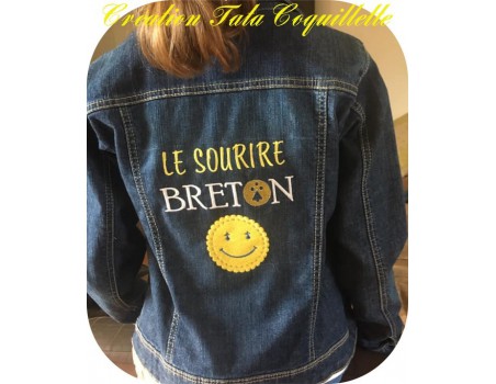 Motif de broderie machine le sourire du breton