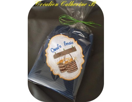 Motif de broderie machine oeufs frais