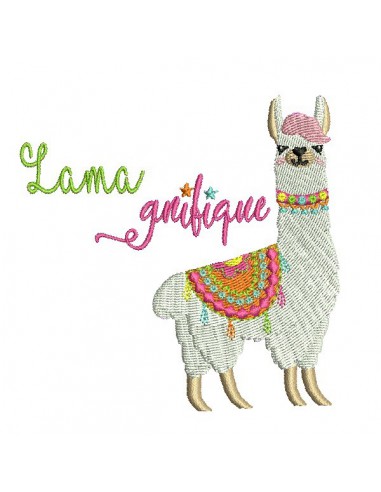 Motif de broderie machine lama gnifique