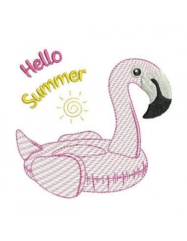 Instant download machine embroidery design flamingos tropical vibes with mylar
