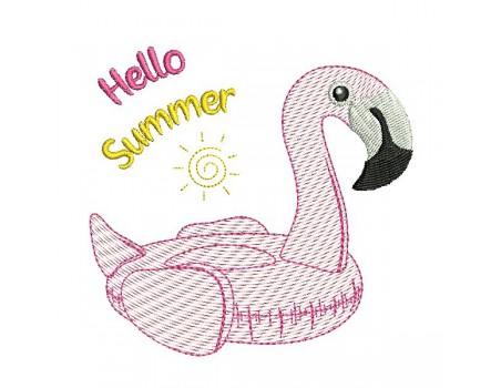 Instant download machine embroidery design flamingos tropical vibes with mylar