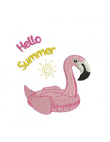 Instant download machine embroidery design flamingo buoy with mylar