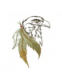 Embroidery design eagle head catches dreams
