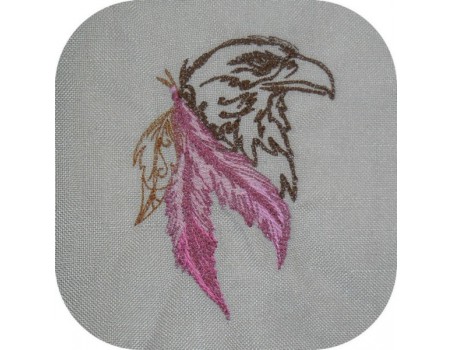 Motif de broderie machine tête d'aigle attrape rêves