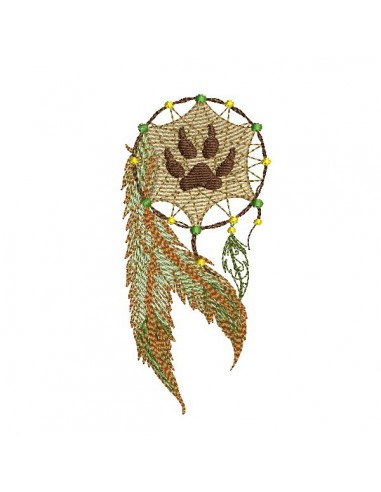 Embroidery design feather dream catcher