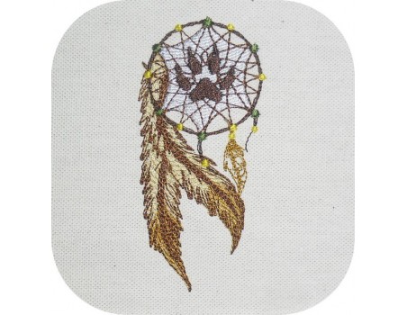 Embroidery design feather dream catcher