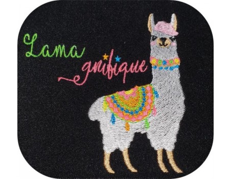 Instant download machine embroidery  applique lama