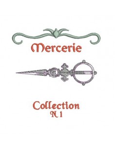 Motif de broderie ciseaux N°1