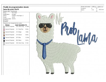 Instant download machine embroidery  lama gnifique