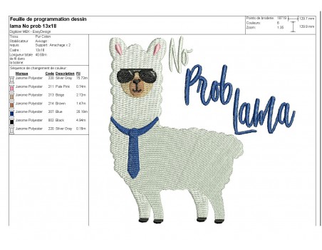Instant download machine embroidery  lama gnifique