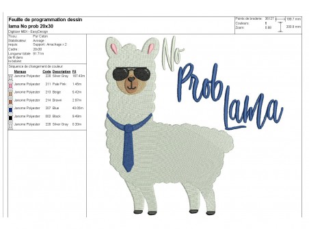 Instant download machine embroidery  lama gnifique