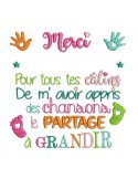 Embroidery design text early childhood