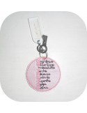 Embroidery design ITH key ring mistress