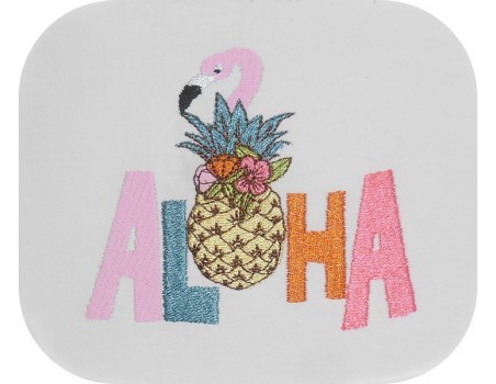 Instant download machine embroidery pineapple summer